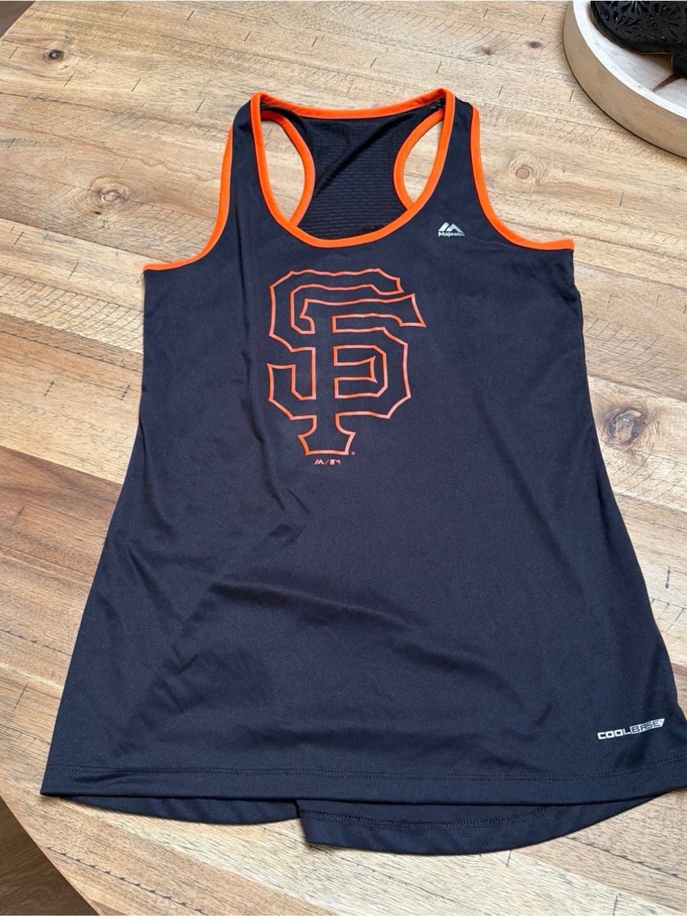 Majestic Women's Black and Orange Racerback Swim Coverup